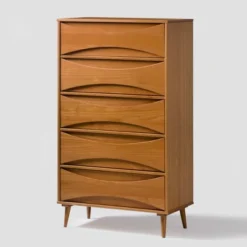 Mid-Century Modern Contoured 5 Drawer Chest Of Drawers - Saracina Home -Saracina Home Sales Store GUEST 4c1c83b0 0324 4ee8 ae12 19111936c63c