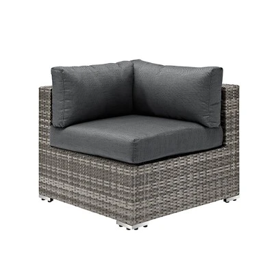 4pc Metal Multi-Shade Rattan Sectional - Gray - Saracina Home 4 4pc Metal Multi-Shade Rattan Sectional - Gray - Saracina Home - Image 4