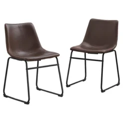 Set Of 2 Laslo Modern Upholstered Faux Leather Dining Chairs - Saracina Home -Saracina Home Sales Store GUEST 4df149f4 10cd 43f6 ae87 21d2762646ef