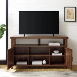 Modern Farmhouse Highboy Double Grooved Door TV Stand For TVs Up To 65" - Saracina Home -Saracina Home Sales Store GUEST 4df81245 5886 4acc 89bf fe4a93d4f2a4