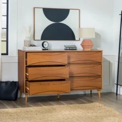 Mid-Century Modern Contoured 6 Drawer Dresser - Saracina Home -Saracina Home Sales Store GUEST 4f9f1d1c 1d30 433d abee ec047232182c