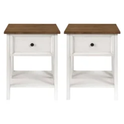 Set Of 2 Farmhouse Single Drawer V Frame Nightstands - Saracina Home -Saracina Home Sales Store GUEST 50285f74 c096 4646 942b 6ccbf5d3dde3
