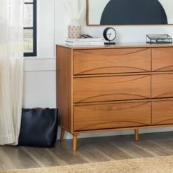 Mid-Century Modern Contoured 6 Drawer Dresser - Saracina Home -Saracina Home Sales Store GUEST 502a0f6b a828 4a2b ae1f 4f7873dba996