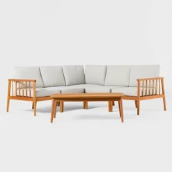 Saracina Home 6pc Modern Boho Outdoor Eucalyptus Spindle Sectional -Saracina Home Sales Store GUEST 50b85b0f ef35 42f9 9821 b9804b809312