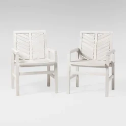2pk Slatted Chevron Acacia Wood Patio Chairs - Saracina Home -Saracina Home Sales Store GUEST 5219a918 e4d9 4e78 859d 992c4cdae25d