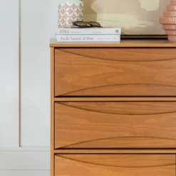 Mid-Century Modern Contoured 5 Drawer Chest Of Drawers - Saracina Home -Saracina Home Sales Store GUEST 52450d7c 149b 4658 bbc3 0638d4783538