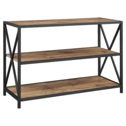 25.62" X Frame Metal And Wood Media Bookshelf - Saracina Home -Saracina Home Sales Store GUEST 52dc6235 5678 4183 9fa3 c366355d431d