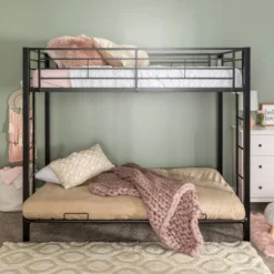 Twin Over Futon Analise Metal Bunk Bed Black - Saracina Home -Saracina Home Sales Store GUEST 561bd3db cee9 44eb b8a5 0f2ff86da729