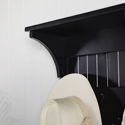 Waylon Rustic Farmhouse Solid Wood Tall Hall Tree - Saracina Home 3 Waylon Rustic Farmhouse Solid Wood Tall Hall Tree - Saracina Home - Image 3