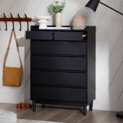 Mid-Century Modern Solid Wood 6 Drawer Vertical Dresser - Saracina Home -Saracina Home Sales Store GUEST 59498ed0 69d6 47e7 a8e6 18fcacc166e6