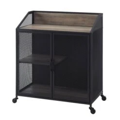 Urban Industrial Metal Mesh Bar Cart With Wheels - Saracina Home -Saracina Home Sales Store GUEST 59a24ed4 da17 4087 8cad 6500ce3bd7b6