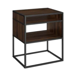 Modern Wood And Metal Side Table With Open Storage - Saracina Home -Saracina Home Sales Store GUEST 59b6bfa8 aa62 4459 a7e5 2a7a7d215dbf