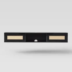 Modern Boho Floating TV Stand For TVs Up To 65" With Rattan Doors - Saracina Home -Saracina Home Sales Store GUEST 5c5da2f8 f207 45f0 8aa1 950d825c82f9