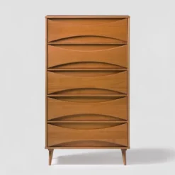 Mid-Century Modern Contoured 5 Drawer Chest Of Drawers - Saracina Home -Saracina Home Sales Store GUEST 5caa653a 811e 463e 86f8 f53ad4b36c6e