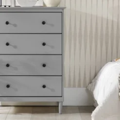 Stiva Classic Mid-Century Modern Vertical 4 Drawer Dresser Gray - Saracina Home -Saracina Home Sales Store GUEST 5d1e1997 3b52 486e 8b94 12084fdeabe0