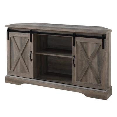 Robinson Rustic Transitional Sliding Barn Door Corner TV Stand For TVs Up To 58" - Saracina Home 14 Robinson Rustic Transitional Sliding Barn Door Corner TV Stand For TVs Up To 58" - Saracina Home - Image 14