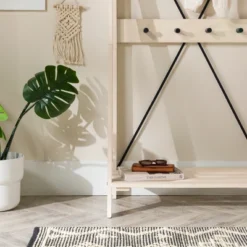 68" Solid Wood X Back Angled Hall Tree White Wash - Saracina Home 17 68" Solid Wood X Back Angled Hall Tree White Wash - Saracina Home -Saracina Home Sales Store GUEST 5f3d0d73 a646 48be b127 d033415e486f