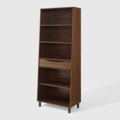 72.5" Mid-Century Modern 1 Drawer Angled Bookshelf - Saracina Home -Saracina Home Sales Store GUEST 609b9da8 328d 4712 b54d c7f889c7330c