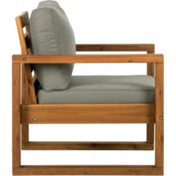 Galia 2pc Square Leg Acacia Wood Chair And Ottoman With Cushions - Brown - Saracina Home -Saracina Home Sales Store GUEST 60cbbb98 6bc4 44e2 ab46 0cad6444e12d