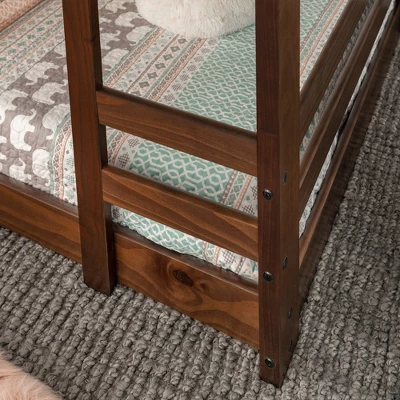 Twin Indy Solid Wood Triple Bunk Bed Walnut - Saracina Home 5 Twin Indy Solid Wood Triple Bunk Bed Walnut - Saracina Home - Image 5