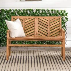 Slatted Chevron Acacia Wood Patio Loveseat – Saracina Home -Saracina Home Sales Store GUEST 62bb32d1 2ebd 4f35 8aa4 4274d21838b7
