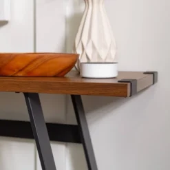 Urban Industrial Entry Table With Wood And Metal Dark Walnut - Saracina Home -Saracina Home Sales Store GUEST 6334ad1d 6c91 469f a79f 1ab5fe97c22c
