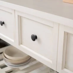 48" Farmhouse Solid Wood 2 Drawer Buffet White - Saracina Home -Saracina Home Sales Store GUEST 647ab7e8 3c9a 4e65 bc71 7f38e193a85e