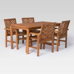 5pc Slatted Chevron Acacia Wood Patio Dining Set - Saracina Home 29 5pc Slatted Chevron Acacia Wood Patio Dining Set - Saracina Home -Saracina Home Sales Store GUEST 658efdca 5c3c 4a6c b983 e839c6978a2d
