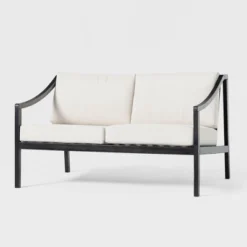 Saracina Home Mid-Century Modern Slatted Acacia Outdoor Bench With Cushions -Saracina Home Sales Store GUEST 65d05032 e224 418d a7ae a52b618f1c1f