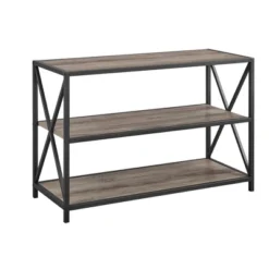25.62" X Frame Metal And Wood Media Bookshelf - Saracina Home -Saracina Home Sales Store GUEST 66341339 f03c 4dae b9cb d9a098afb416