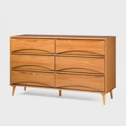 Mid-Century Modern Contoured 6 Drawer Dresser - Saracina Home -Saracina Home Sales Store GUEST 6812f9ff 3293 4562 9a04 8866ad65d497