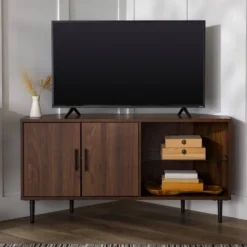 Contemporary Corner TV Stand For TVs Up To 55" Dark Walnut - Saracina Home 23 Contemporary Corner TV Stand For TVs Up To 55" Dark Walnut - Saracina Home -Saracina Home Sales Store GUEST 685cd0fc fad2 488e b81b 039d9f9dd8f6