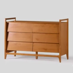 Mid-Century Modern Solid Wood Paneled 6 Drawer Dresser - Saracina Home -Saracina Home Sales Store GUEST 68dcaeee c7b9 4713 9959 e46e4d7ca287