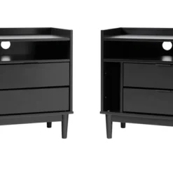 2pk Mid-Century Modern Solid Wood 2 Drawer Storage Nightstands - Saracina Home -Saracina Home Sales Store GUEST 68ea8919 fae8 48c6 aef2 14de0162909c