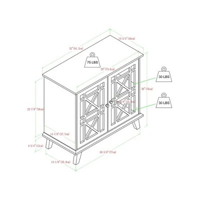 Versatile Fretwork Accent Storage Cabinet Blue - Saracina Home 5 Versatile Fretwork Accent Storage Cabinet Blue - Saracina Home - Image 5