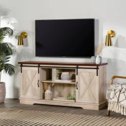Modern Transitional Sliding Barndoor TV Stand For TVs Up To 65"- Saracina Home -Saracina Home Sales Store GUEST 6cfa14d3 36c0 4768 9784 c3a77c7e184f