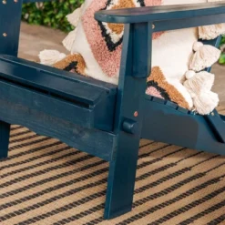 Genovia Transitional Acacia Wood Outdoor Adirondack Chair With Wine Holder - Saracina Home -Saracina Home Sales Store GUEST 6cfd8133 dbb2 46d0 bd03 d839a587888a