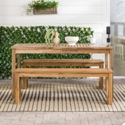 3pc Acacia Wood X Design Outdoor Patio Dining Set - Brown - Saracina Home -Saracina Home Sales Store GUEST 6d770303 bf3b 4b8f af2d 632862928d22