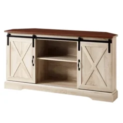 Robinson Rustic Transitional Sliding Barn Door Corner TV Stand For TVs Up To 58" - Saracina Home 30 Robinson Rustic Transitional Sliding Barn Door Corner TV Stand For TVs Up To 58" - Saracina Home -Saracina Home Sales Store GUEST 6e109b39 6d6c 4895 919b 7921459b2a8c