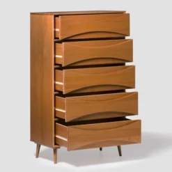 Mid-Century Modern Contoured 5 Drawer Chest Of Drawers - Saracina Home -Saracina Home Sales Store GUEST 6ea3faf0 2aed 40ff a53a 33a2aa0036a2