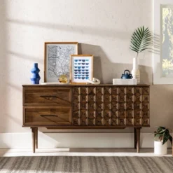 58" Modern Boho Solid Pine Wood Closed Storage Sideboard Brown - Saracina Home 31 58" Modern Boho Solid Pine Wood Closed Storage Sideboard Brown - Saracina Home -Saracina Home Sales Store GUEST 6fc518f2 7d29 4514 bcef 8e238c410e73