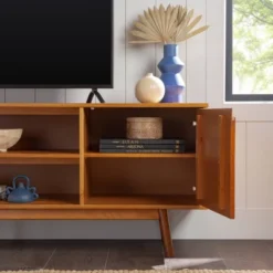 Solid Wood Mid-Century Modern TV Stand For TVs Up To 80" - Saracina Home -Saracina Home Sales Store GUEST 718deacd a6aa 48d3 a2de dc60399694ef