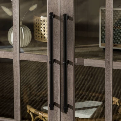 Avalene Modern Farmhouse 4 Door Glass Window Pane TV Stand For TVs Up To 65" - Saracina Home 11 Avalene Modern Farmhouse 4 Door Glass Window Pane TV Stand For TVs Up To 65" - Saracina Home - Image 11