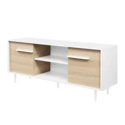 Modern 2 Door TV Stand For TVs Up To 65" Solid White/Coastal Oak/White - Saracina Home 14 Modern 2 Door TV Stand For TVs Up To 65" Solid White/Coastal Oak/White - Saracina Home -Saracina Home Sales Store GUEST 71b35f19 b185 49ca 9a53 cd5480612808