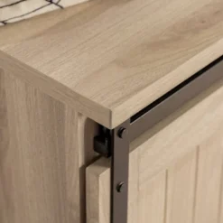 48" Transitional Sliding Door Wood And Metal Bench - Saracina Home -Saracina Home Sales Store GUEST 71c7e802 e9d5 4d71 acfe 3940e4bcf887