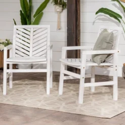 2pk Slatted Chevron Acacia Wood Patio Chairs - Saracina Home -Saracina Home Sales Store GUEST 72a4d14c a6a5 412b ade3 033639345d7d