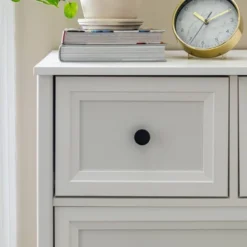 Farmhouse 5 Drawer Grooved Tall Storage Dresser White - Saracina Home -Saracina Home Sales Store GUEST 7328f92b dedb 435a 8cfc 7bd748b9950d