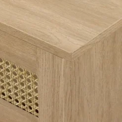 Modern Boho Floating TV Stand For TVs Up To 80" With Rattan Doors Coastal Oak - Saracina Home -Saracina Home Sales Store GUEST 745a3b8a 848e 4b6e 885e a5cf9fe591e4