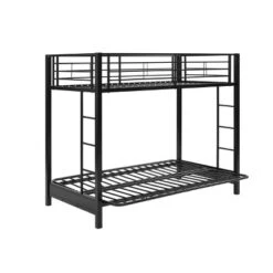 Twin Over Futon Analise Metal Bunk Bed Black - Saracina Home -Saracina Home Sales Store GUEST 74e2d72d ba1e 41f2 80bc 6da6082dff35