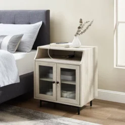 Fluted Glass Double Door Nightstand With USB Port - Saracina Home 12 Fluted Glass Double Door Nightstand With USB Port - Saracina Home -Saracina Home Sales Store GUEST 75111b34 f297 4331 be9c 87304e7c0ebf